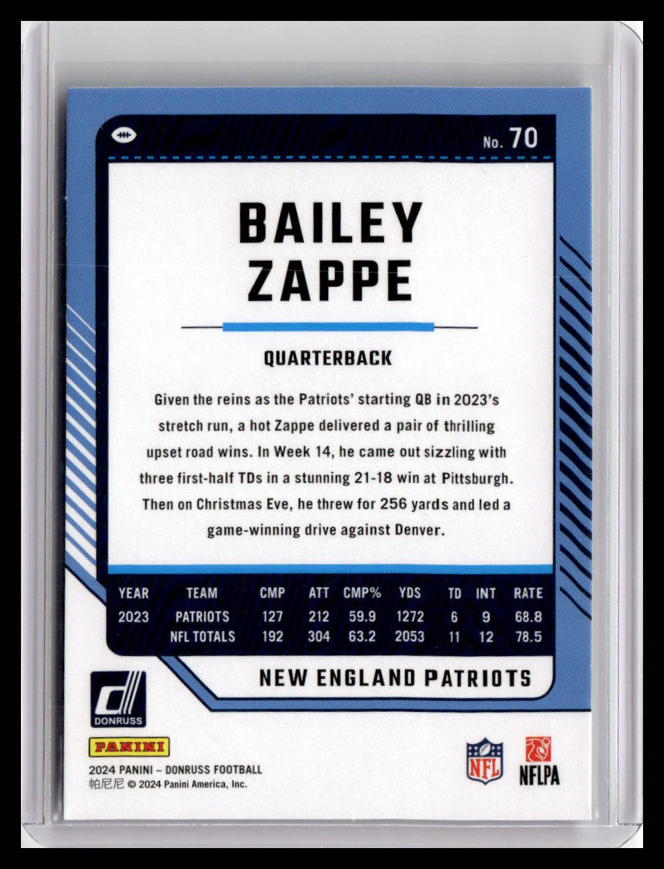 2024 Donruss #70 Bailey Zappe