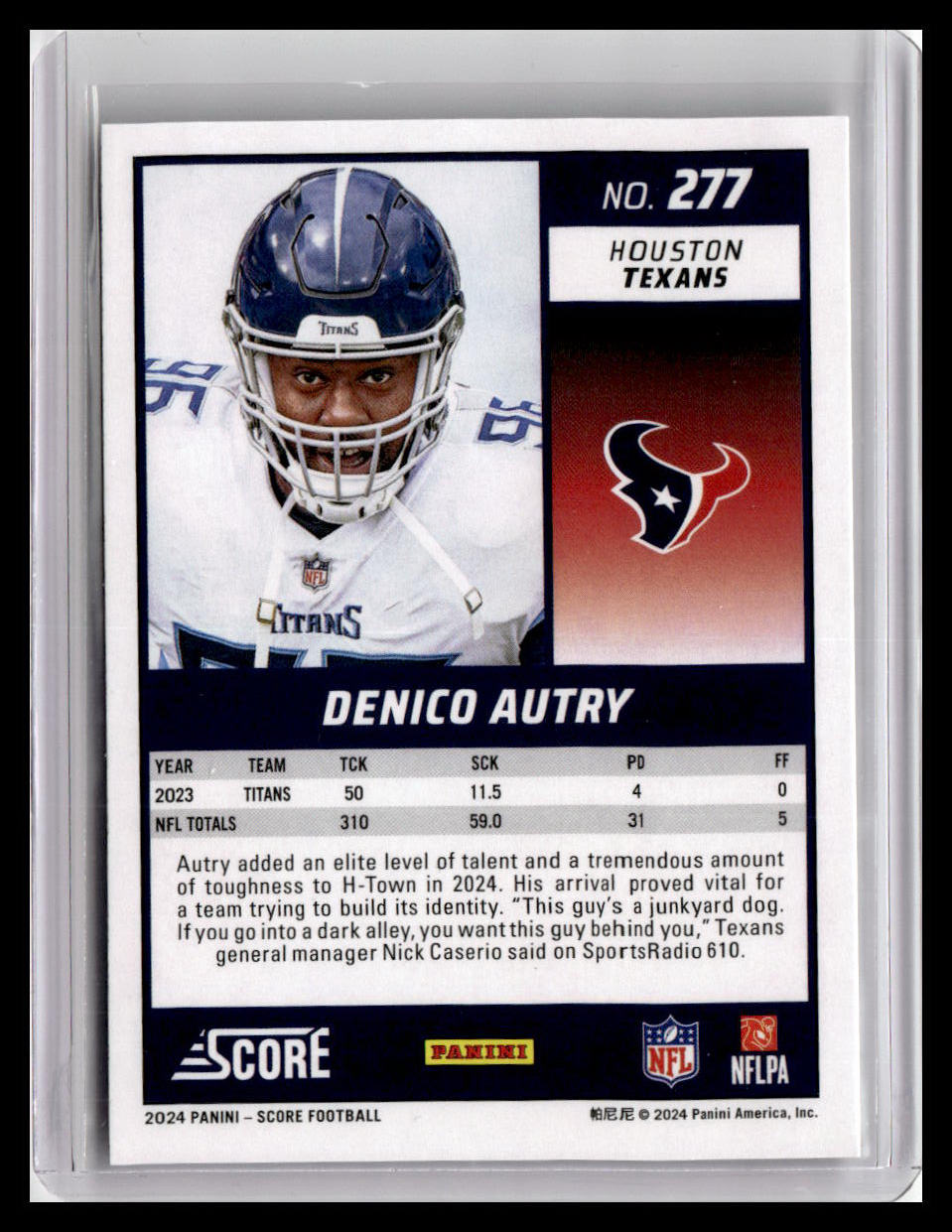2024 Score #277 Denico Autry