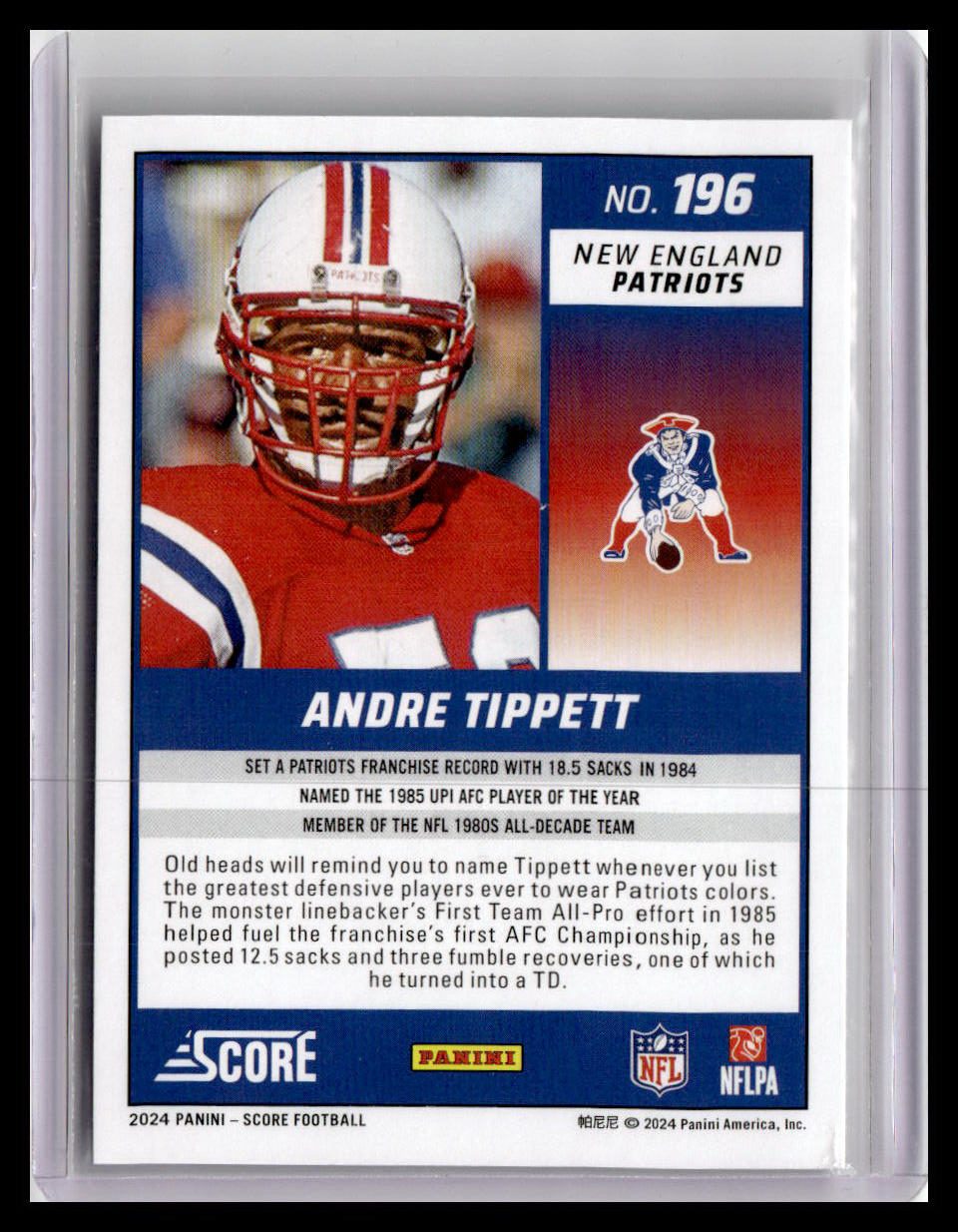 2024 Score #196 Andre Tippett