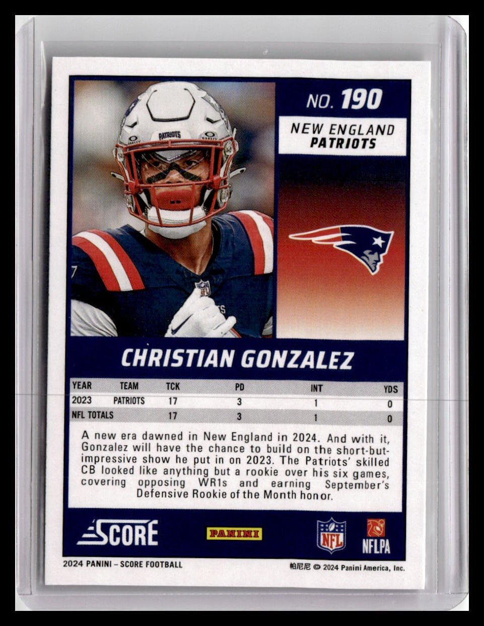 2024 Score #190 Christian Gonzalez