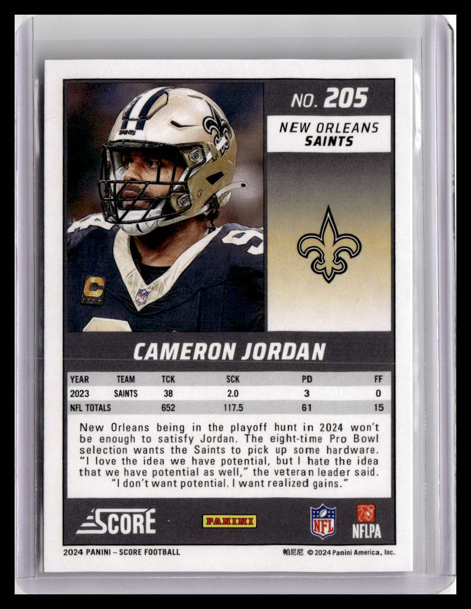 2024 Score #205 Cameron Jordan