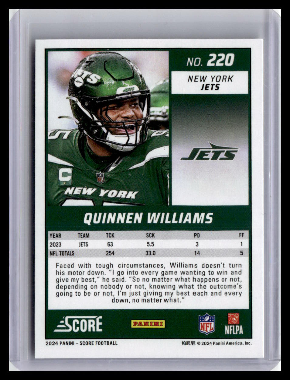 2024 Score #220 Quinnen Williams
