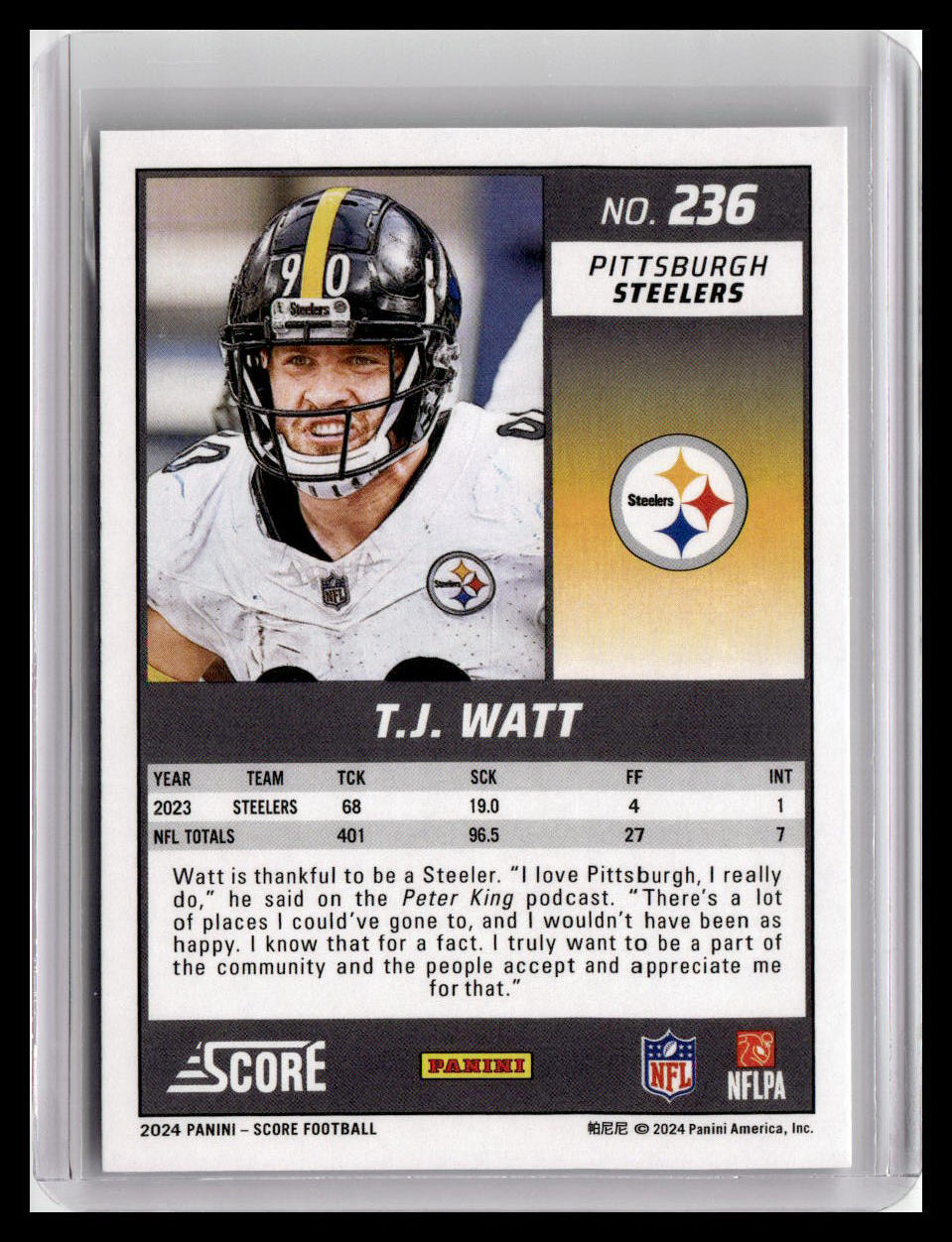 2024 Score #236 T.J. Watt