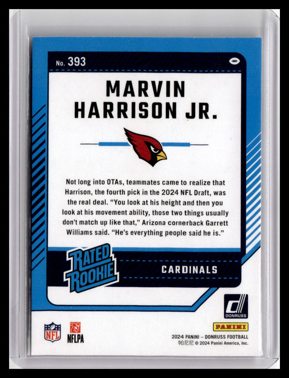 2024 Donruss #393 Marvin Harrison Jr. Rated Rookie