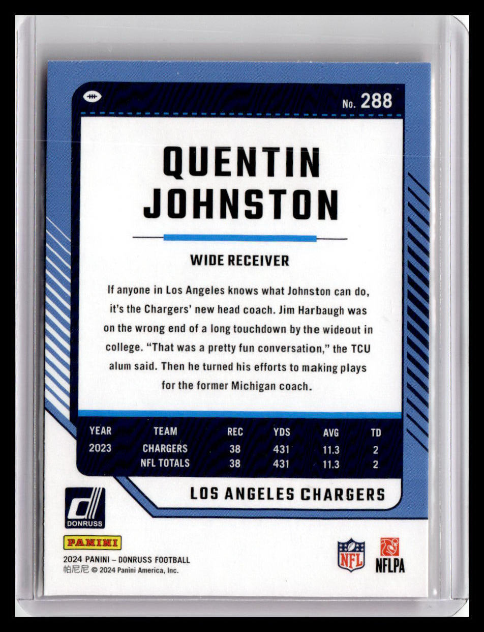 2024 Donruss #288 Quentin Johnston Press Proof Red