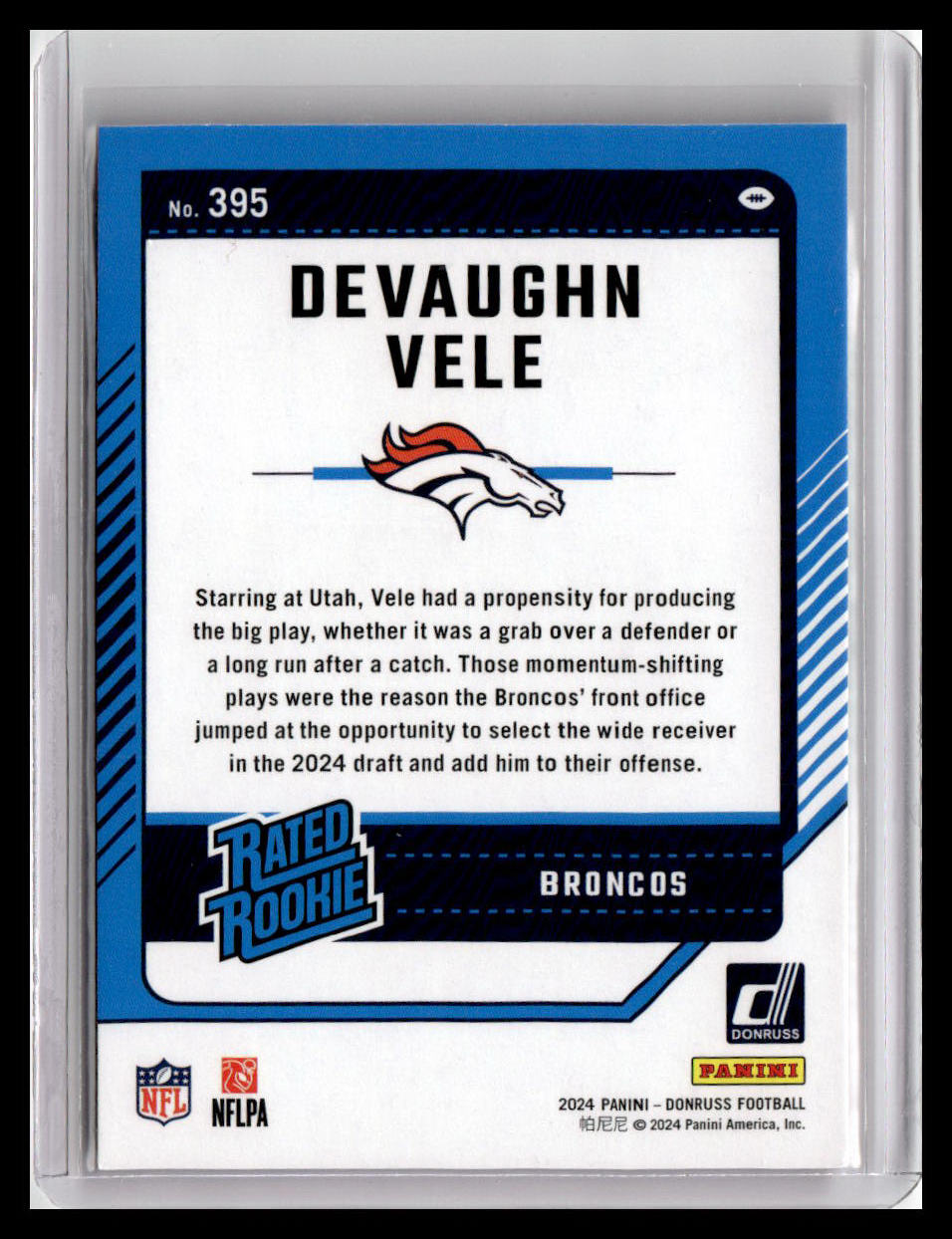 2024 Donruss #395 Devaughn Vele Press Proof Red Rated Rookie