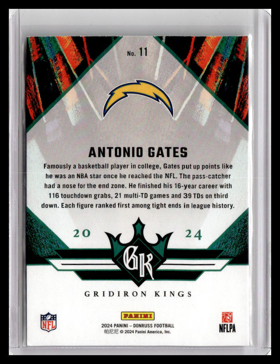 2024 Donruss #11 Antonio Gates All-Time Gridiron Kings