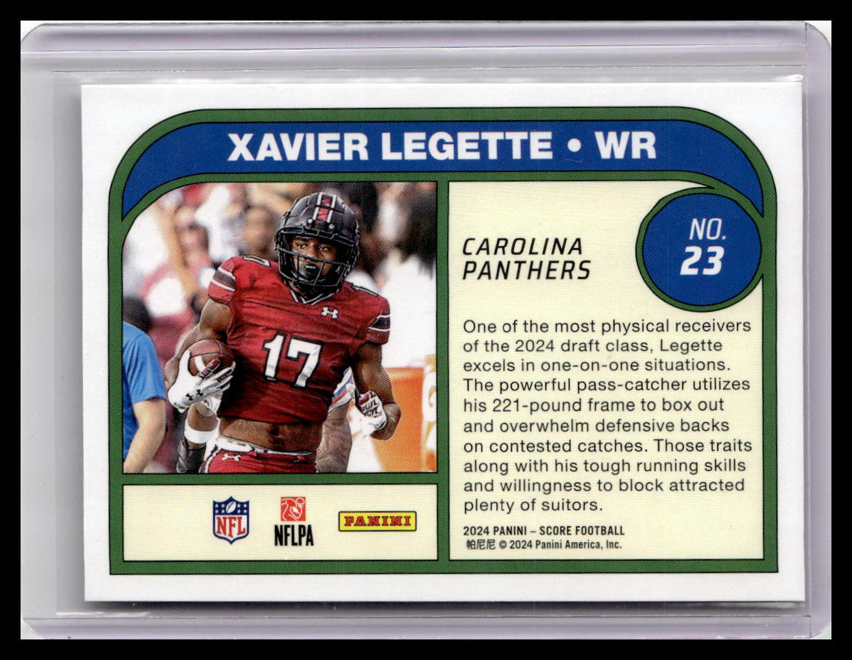 2024 Score #23 Xavier Legette (RC) Protential