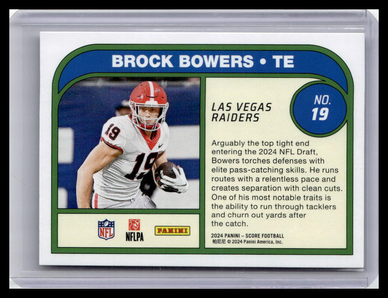2024 Score #19 Brock Bowers (RC) Protential