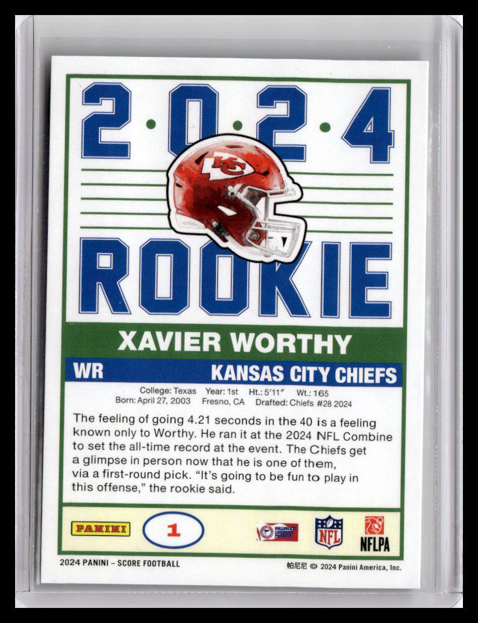 2024 Score #1 Xavier Worthy 35th Anniversary Rookies Red