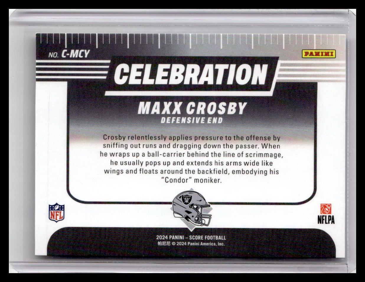 2024 Score #C-MCY Maxx Crosby Celebration