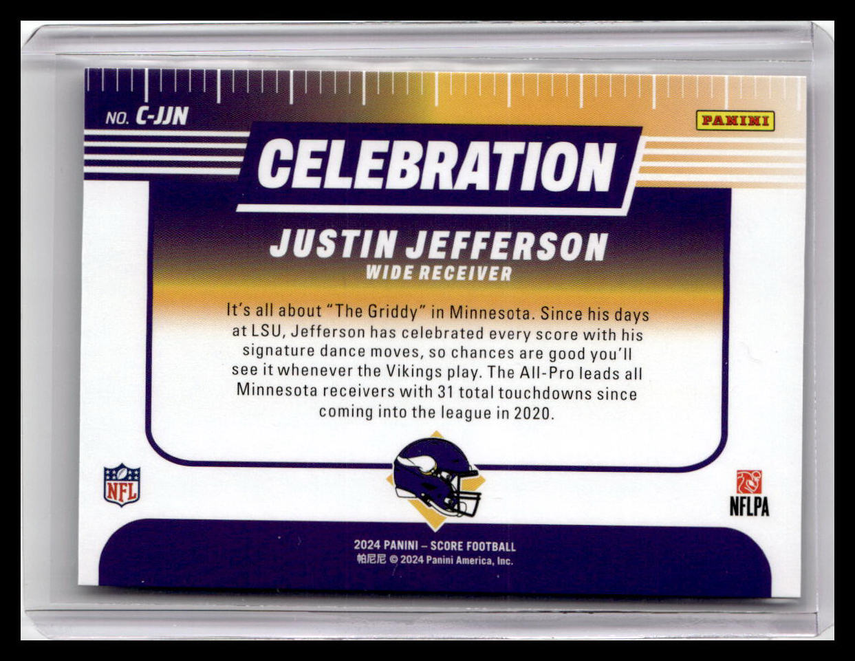 2024 Score #C-JJN Justin Jefferson Celebration