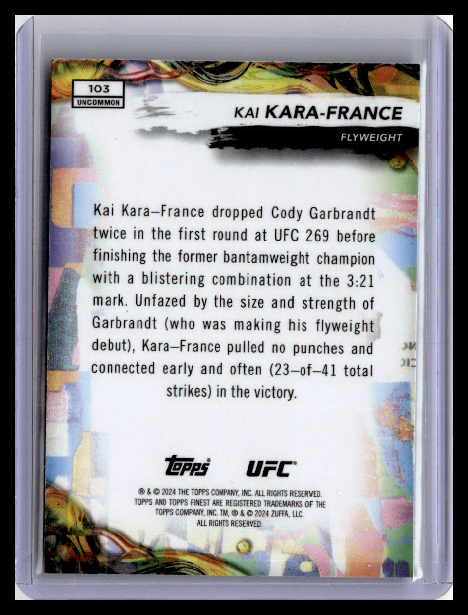 2024 Topps Finest UFC #103 Kai Kara-France