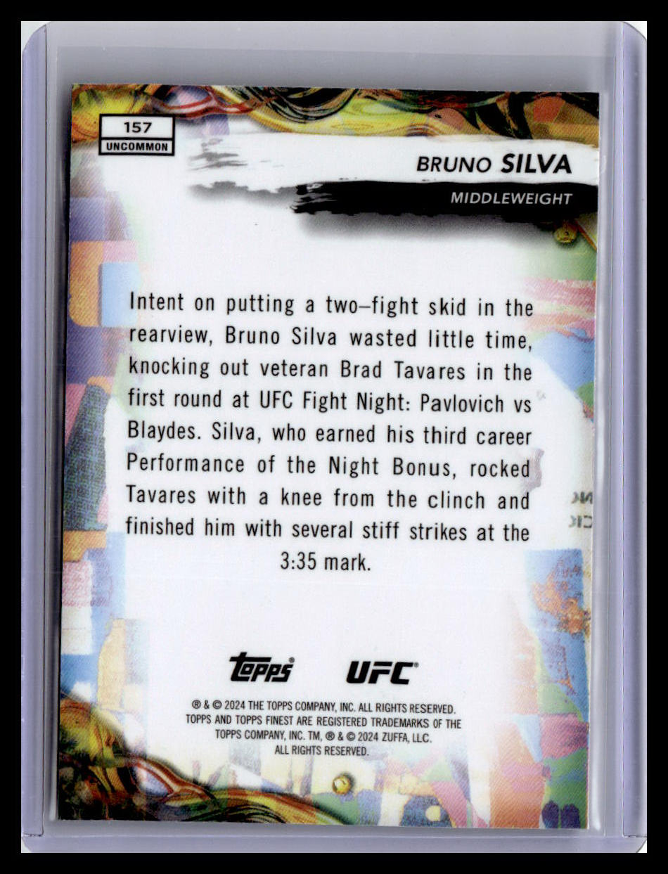 2024 Topps Finest UFC #157 Bruno Silva (RC)