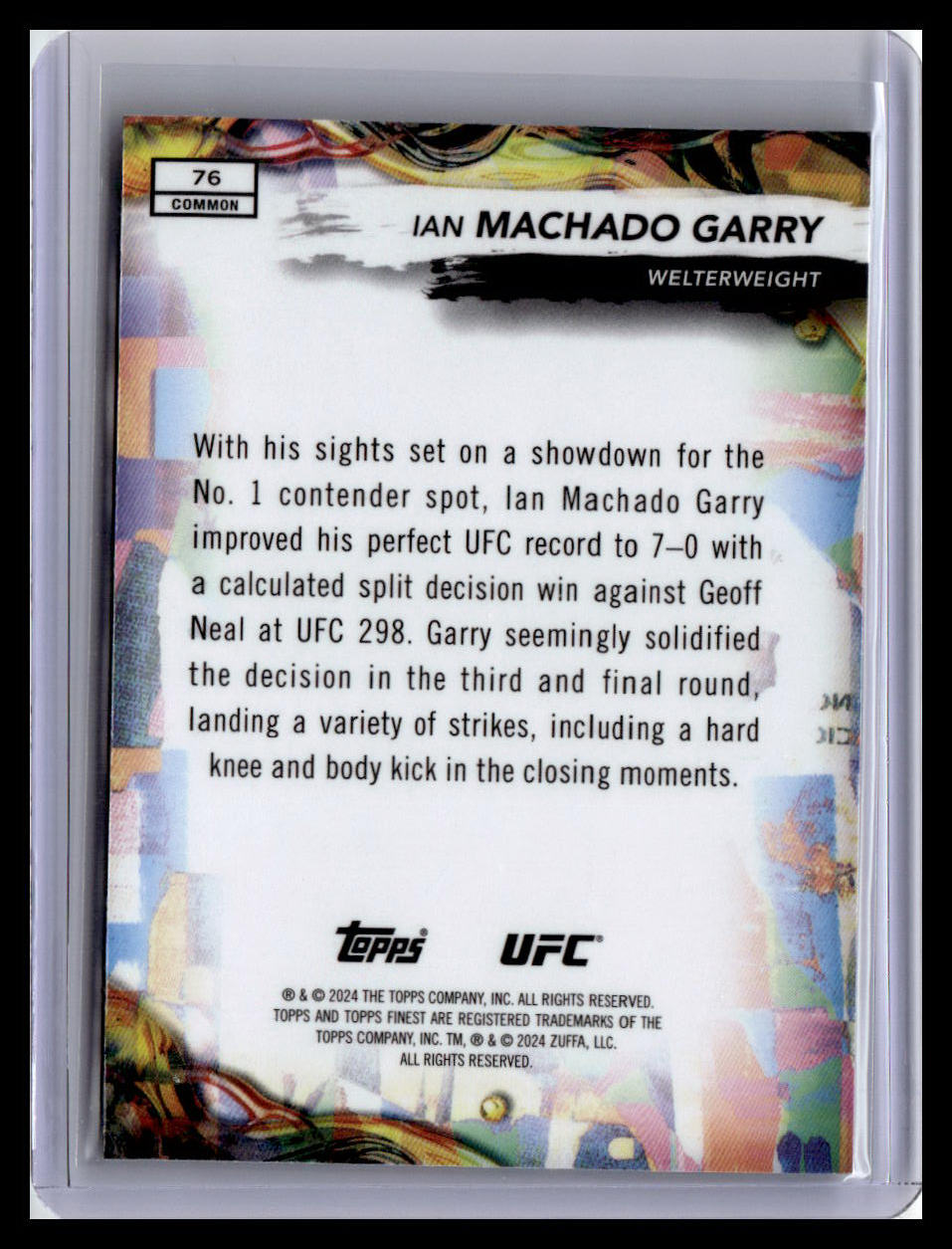 2024 Topps Finest UFC #76 Ian Machado Garry