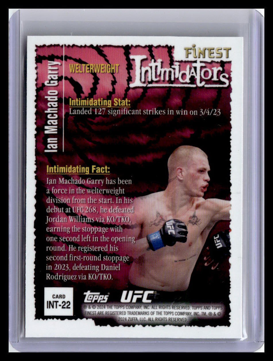 2024 Topps Finest UFC #INT-22 Ian Machado Garry Intimidators