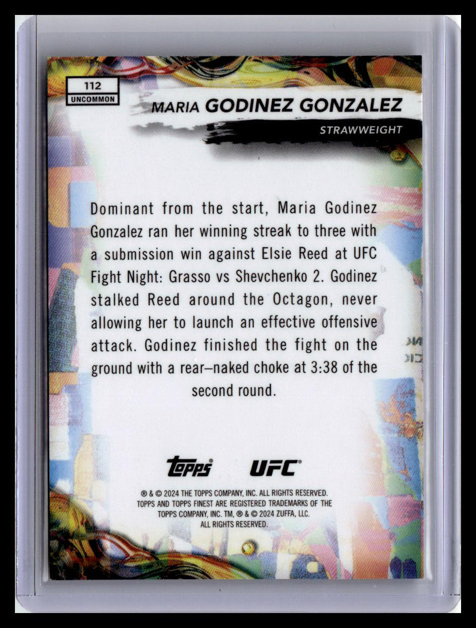 2024 Topps Finest UFC #112 Maria Godinez Gonzalez Tangerine Glitter/50