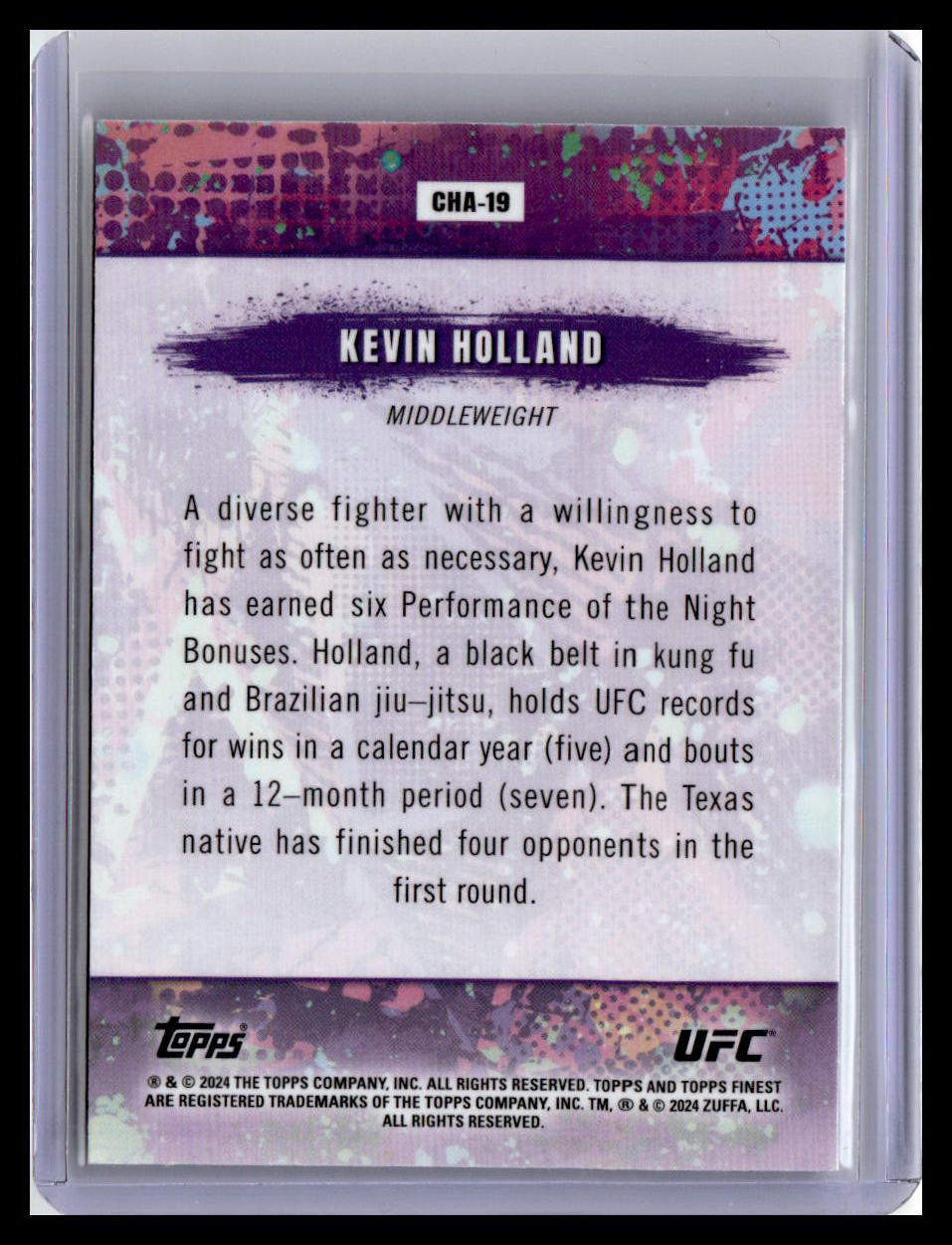 2024 Topps Finest UFC #CHA-19 Kevin Holland Chaos