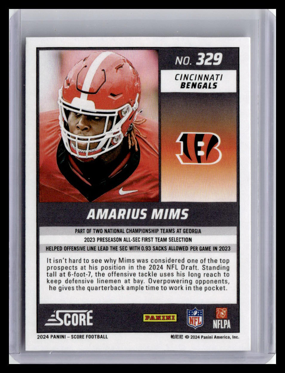 2024 Score #329 Amarius Mims (RC)