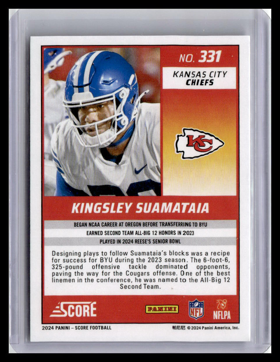 2024 Score #331 Kingsley Suamataia (RC)