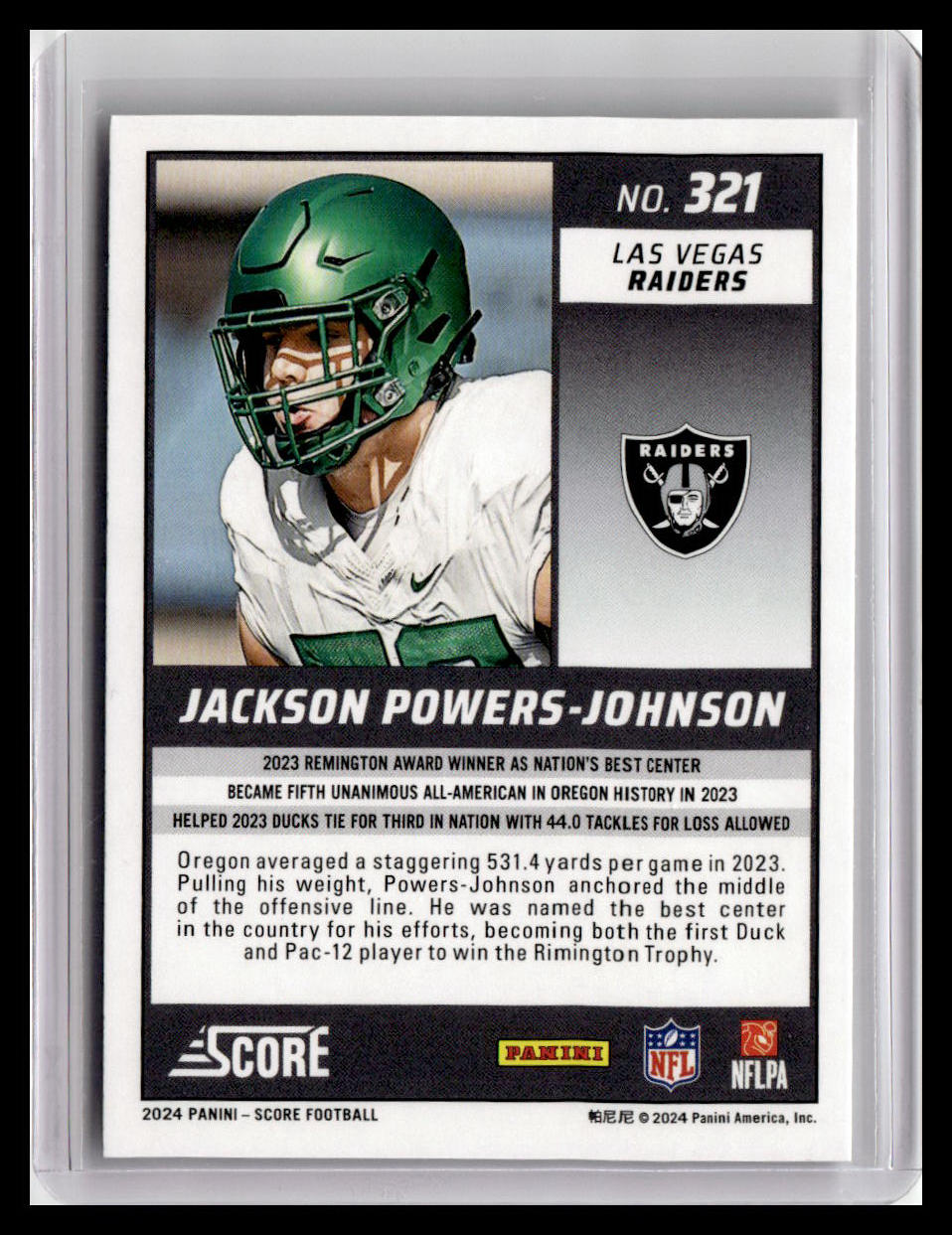 2024 Score #321 Jackson Powers-Johnson (RC)