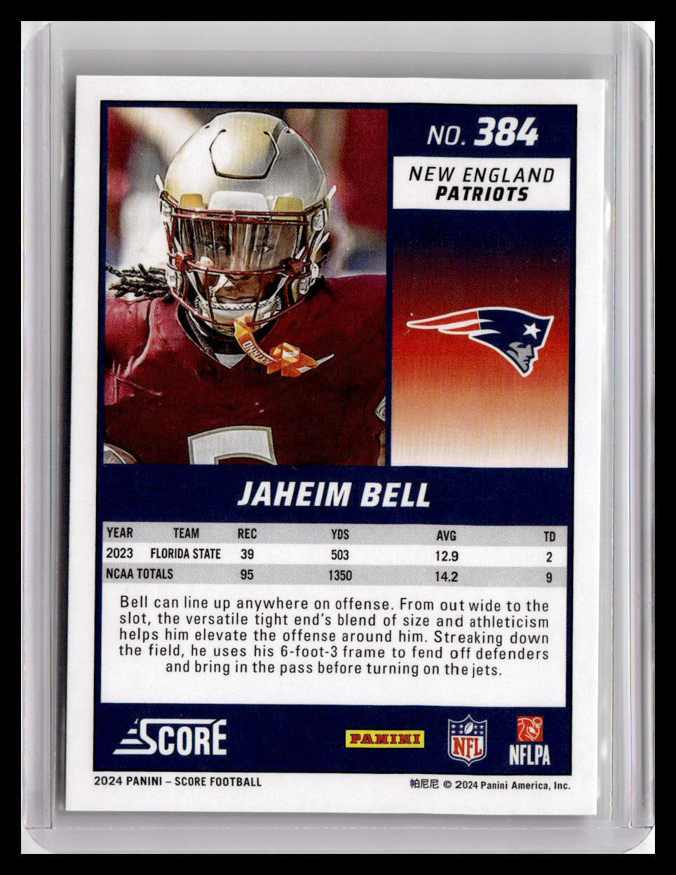 2024 Score #384 Jaheim Bell (RC)