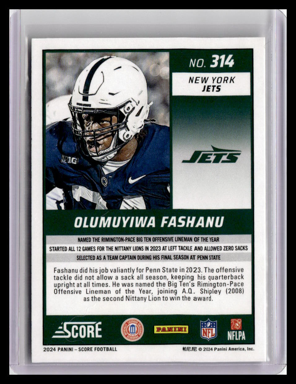 2024 Score #314 Olumuyiwa Fashanu (RC)