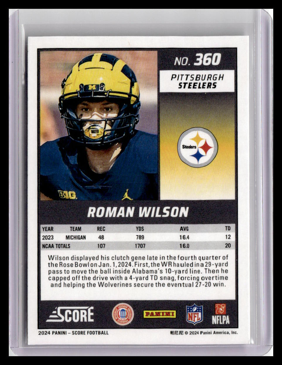 2024 Score #360 Roman Wilson (RC)