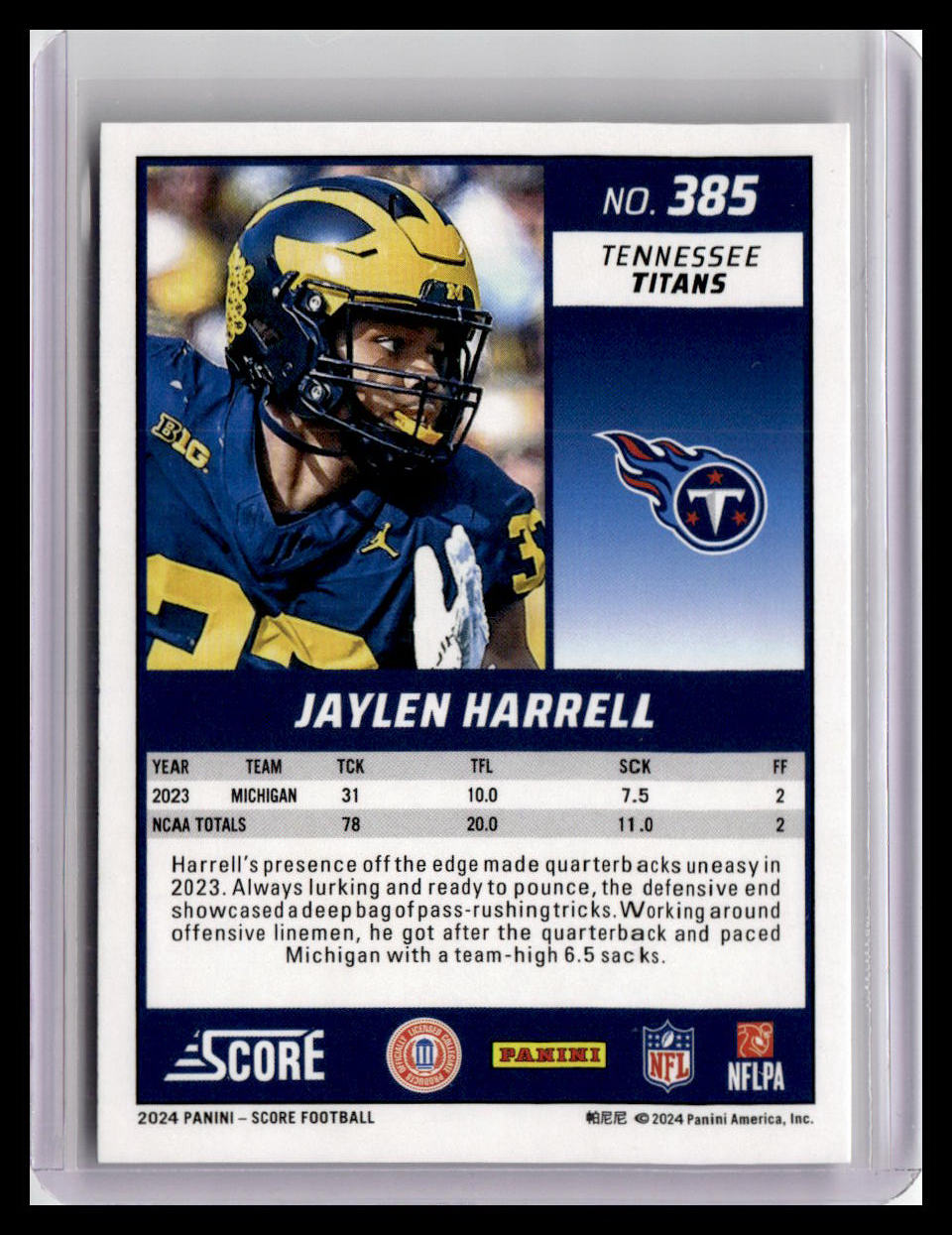 2024 Score #385 Jaylen Harrell (RC)