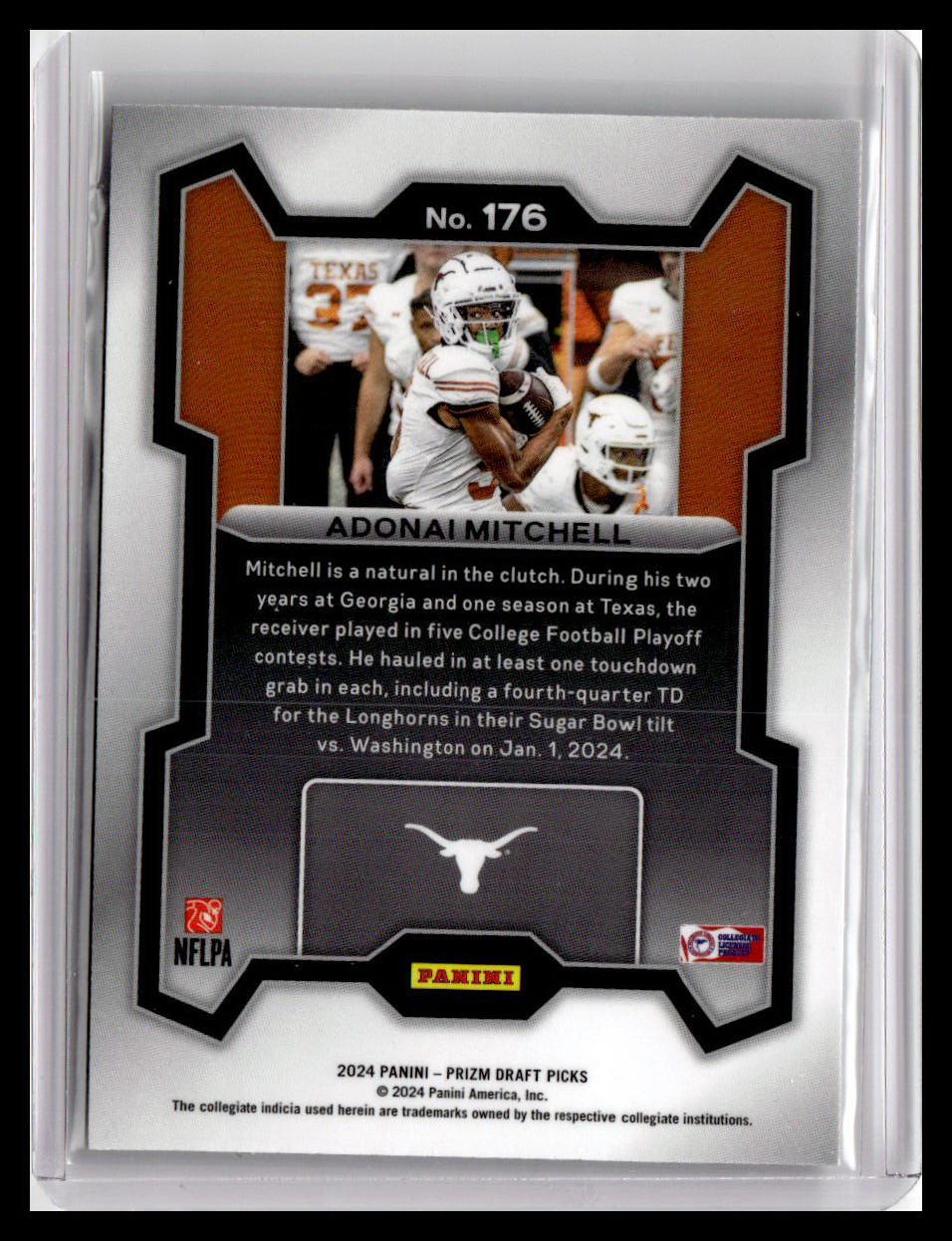 2024 Panini Prizm Draft Picks #176 Adonai Mitchell (RC)