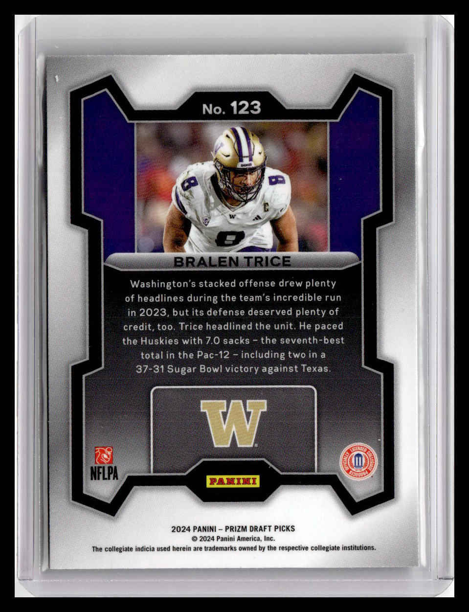 2024 Panini Prizm Draft Picks #123 Bralen Trice (RC)