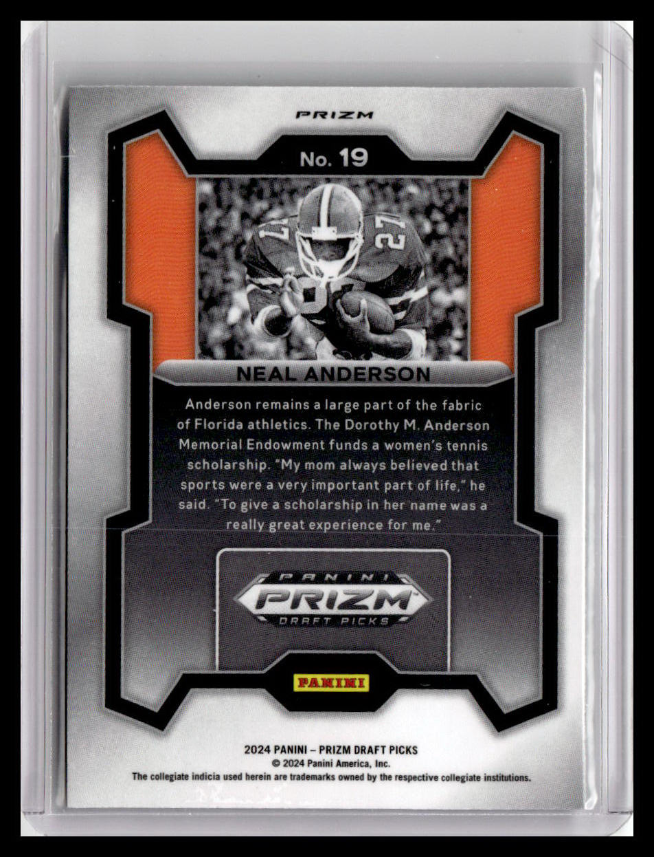 2024 Panini Prizm Draft Picks #19 Neal Anderson Green Prizm 1