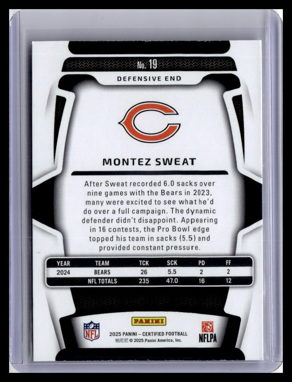 2025 Panini Certified #19 Montez Sweat