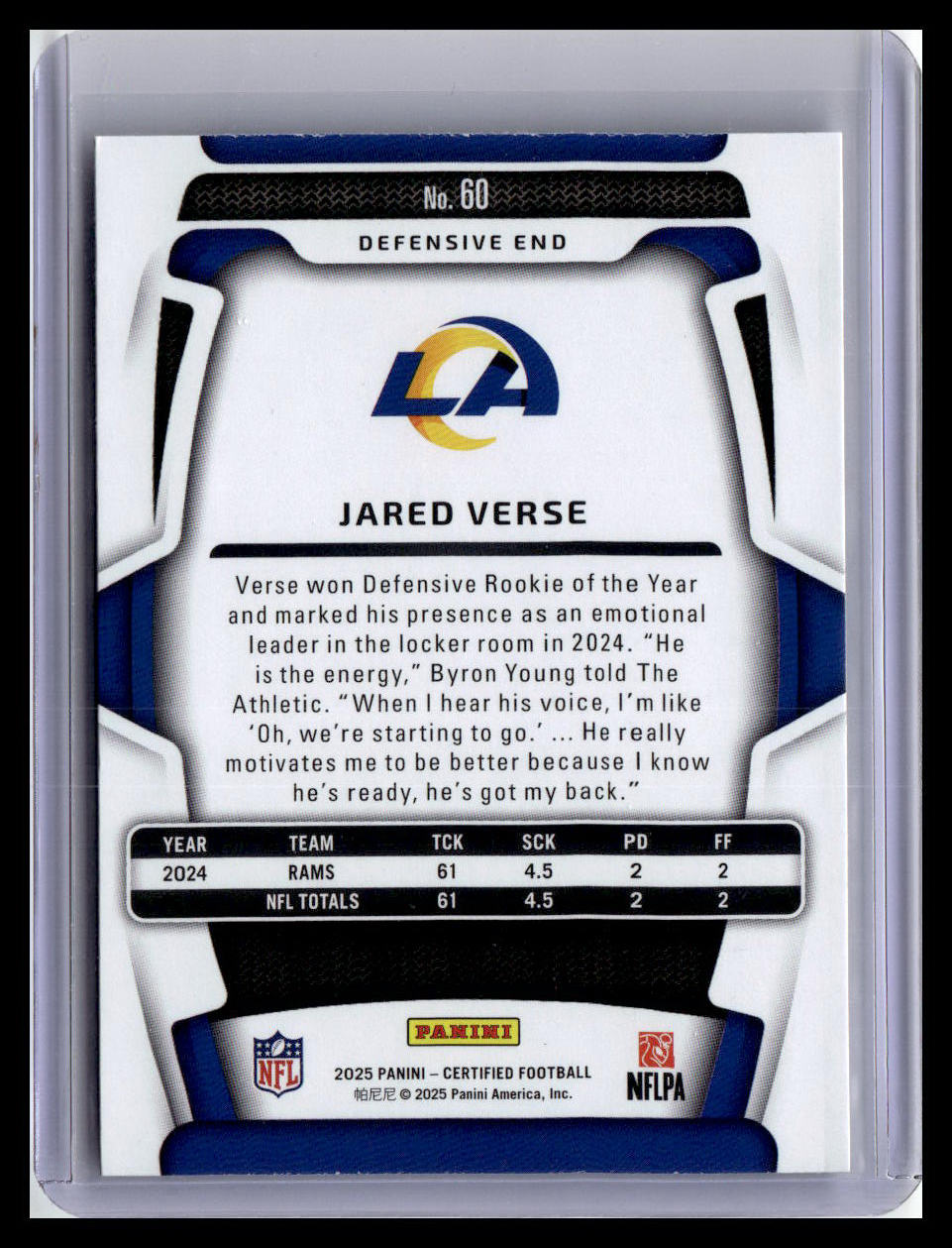 2025 Panini Certified #60 Jared Verse