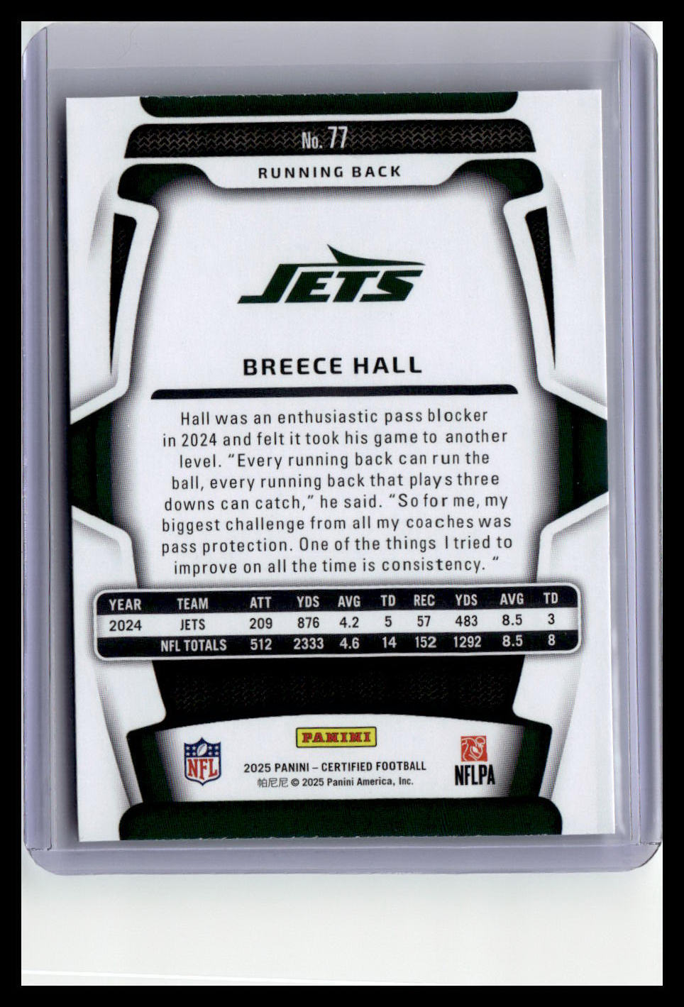 2025 Panini Certified #77 Breece Hall