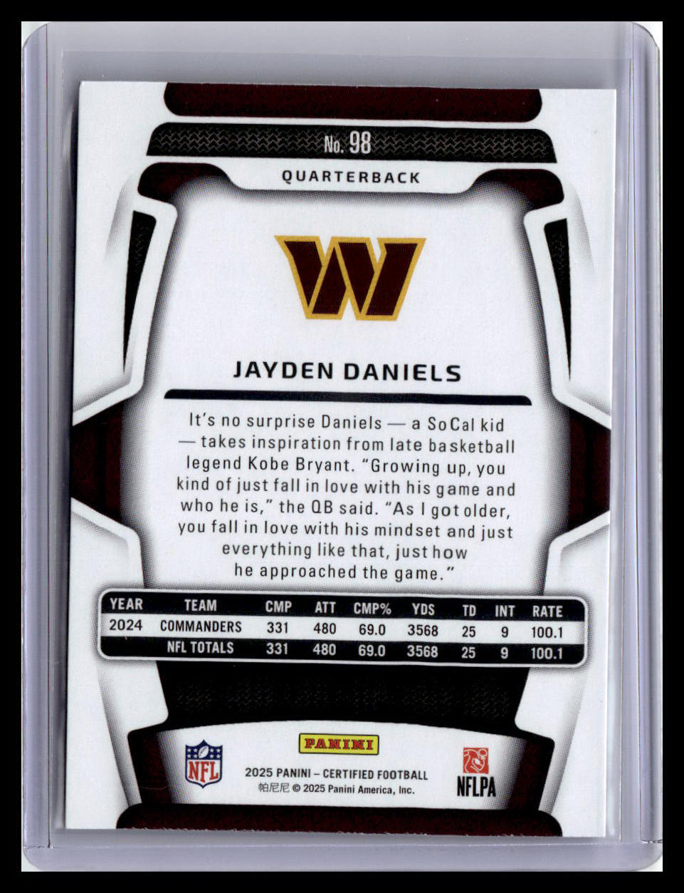 2025 Panini Certified #98 Jayden Daniels