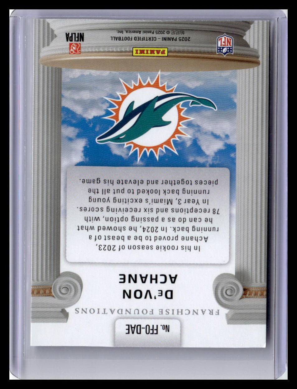 2025 Panini Certified #FFO-DAE De'Von Achane Franchise Foundations