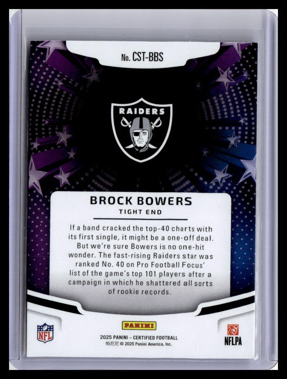 2025 Panini Certified #CST-BBS Brock Bowers Certified Stars