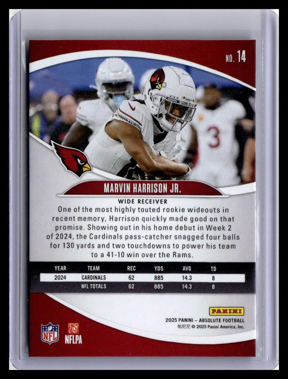 2025 Panini Absolute #14 Marvin Harrison Jr. Red & Green Parallel