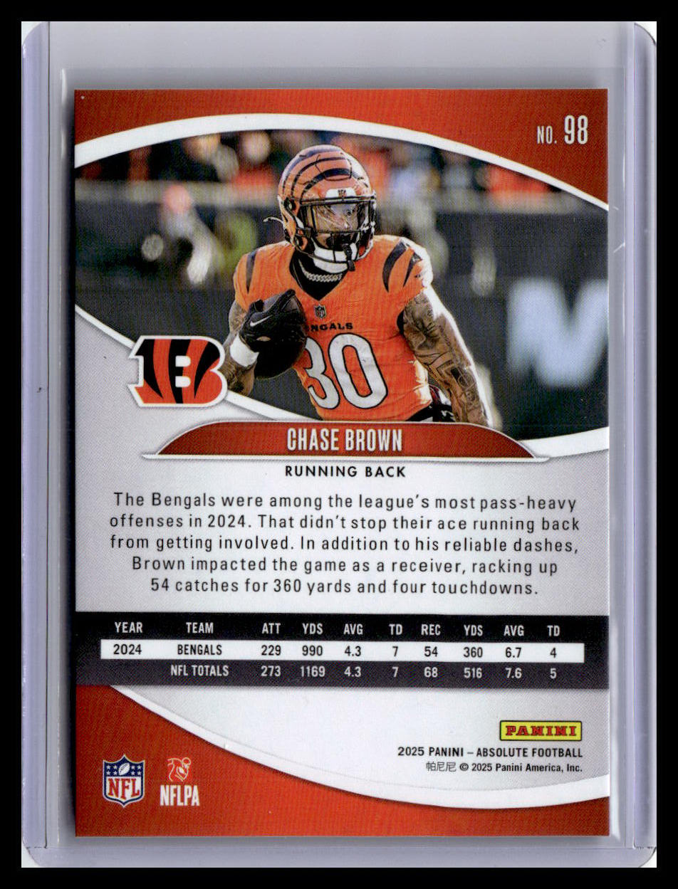 2025 Panini Absolute #98 Chase Brown Red & Green
