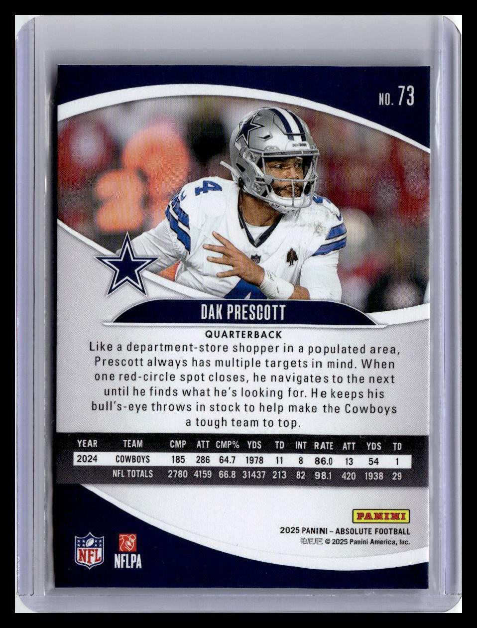 2025 Panini Absolute #73 Dak Prescott Red & Green