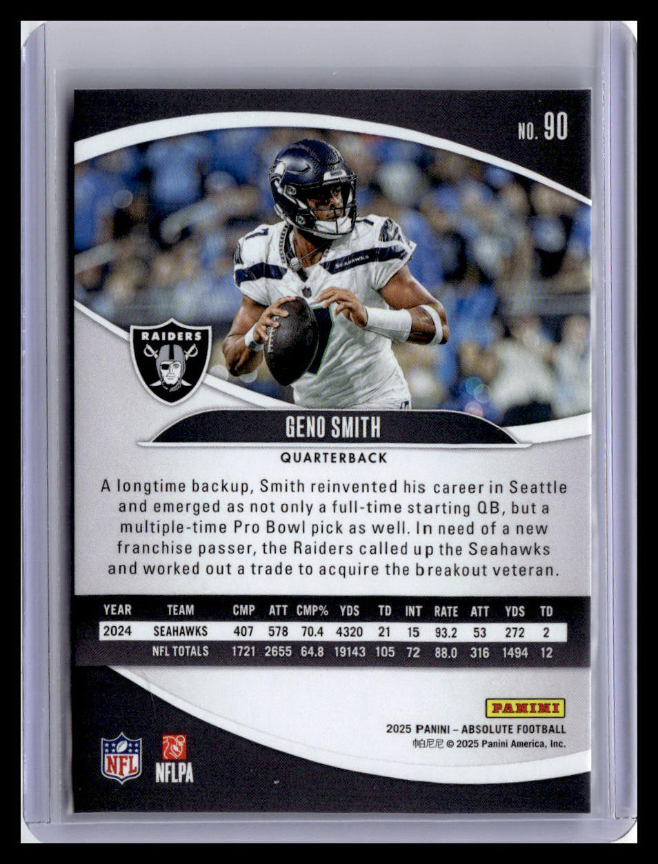 2025 Panini Absolute #90 Geno Smith Red & Green
