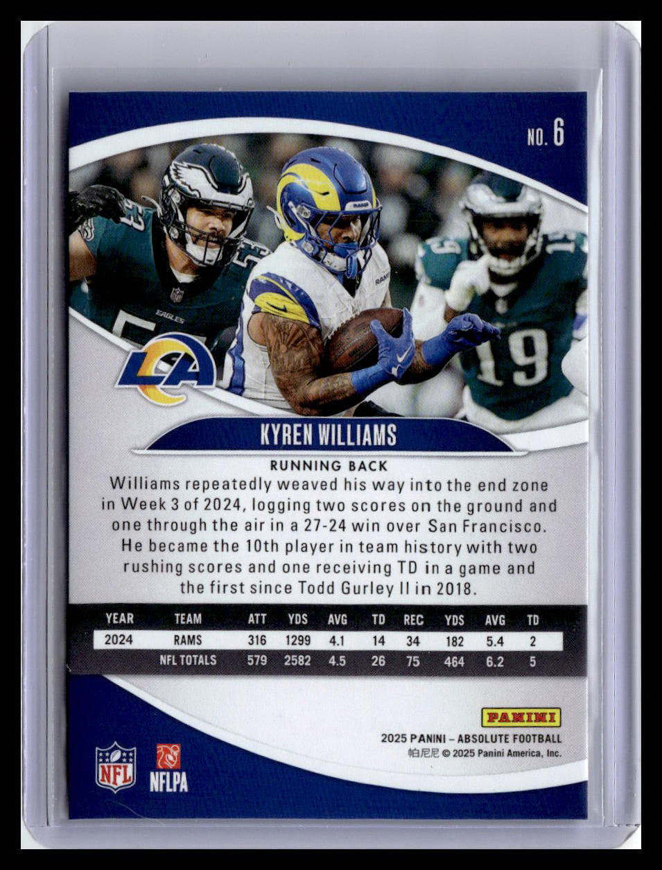 2025 Panini Absolute #6 Kyren Williams Red & Green