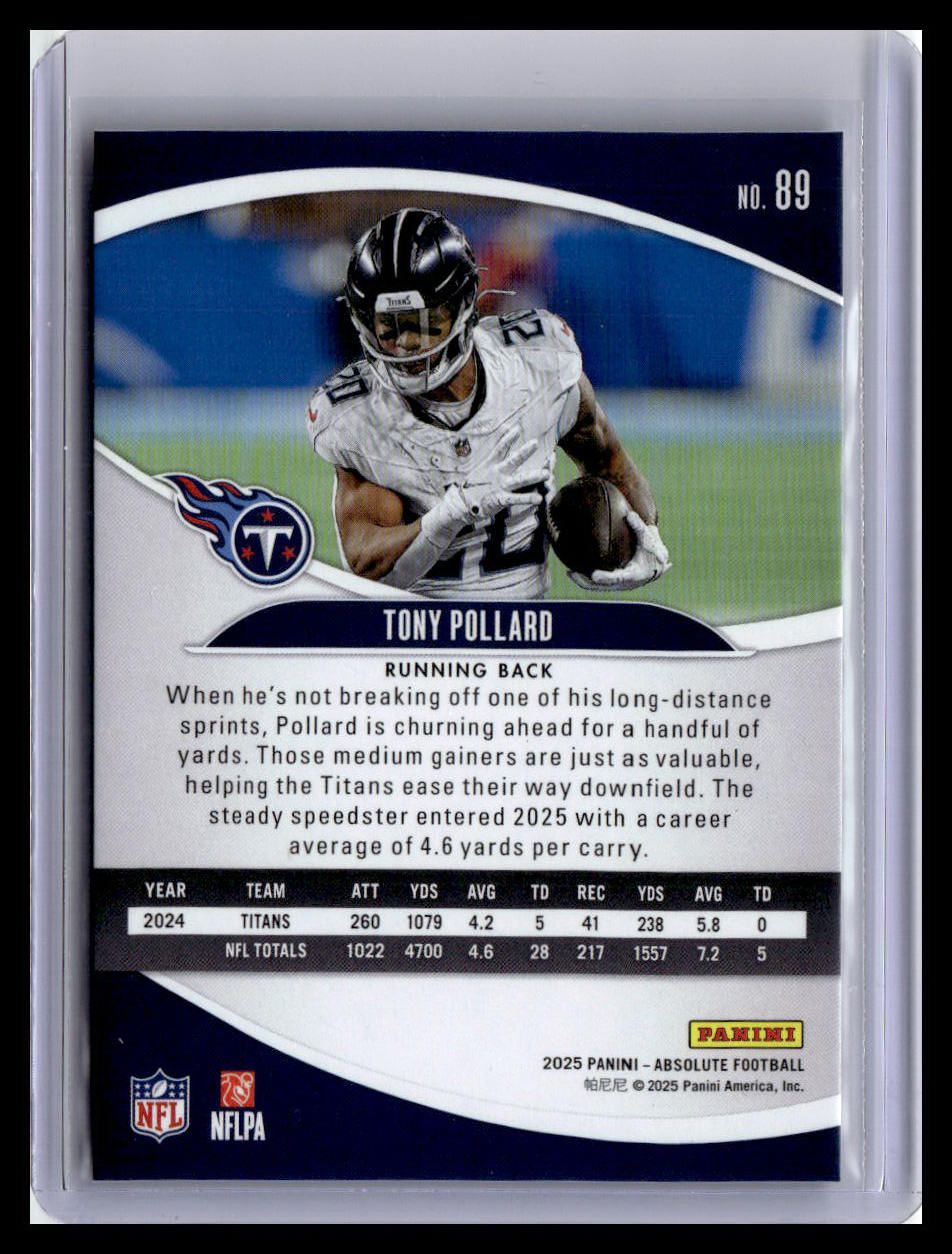 2025 Panini Absolute #89 Tony Pollard Red & Green