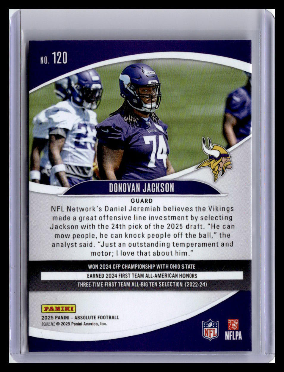 2025 Panini Absolute #120 Donovan Jackson (RC) Red & Green