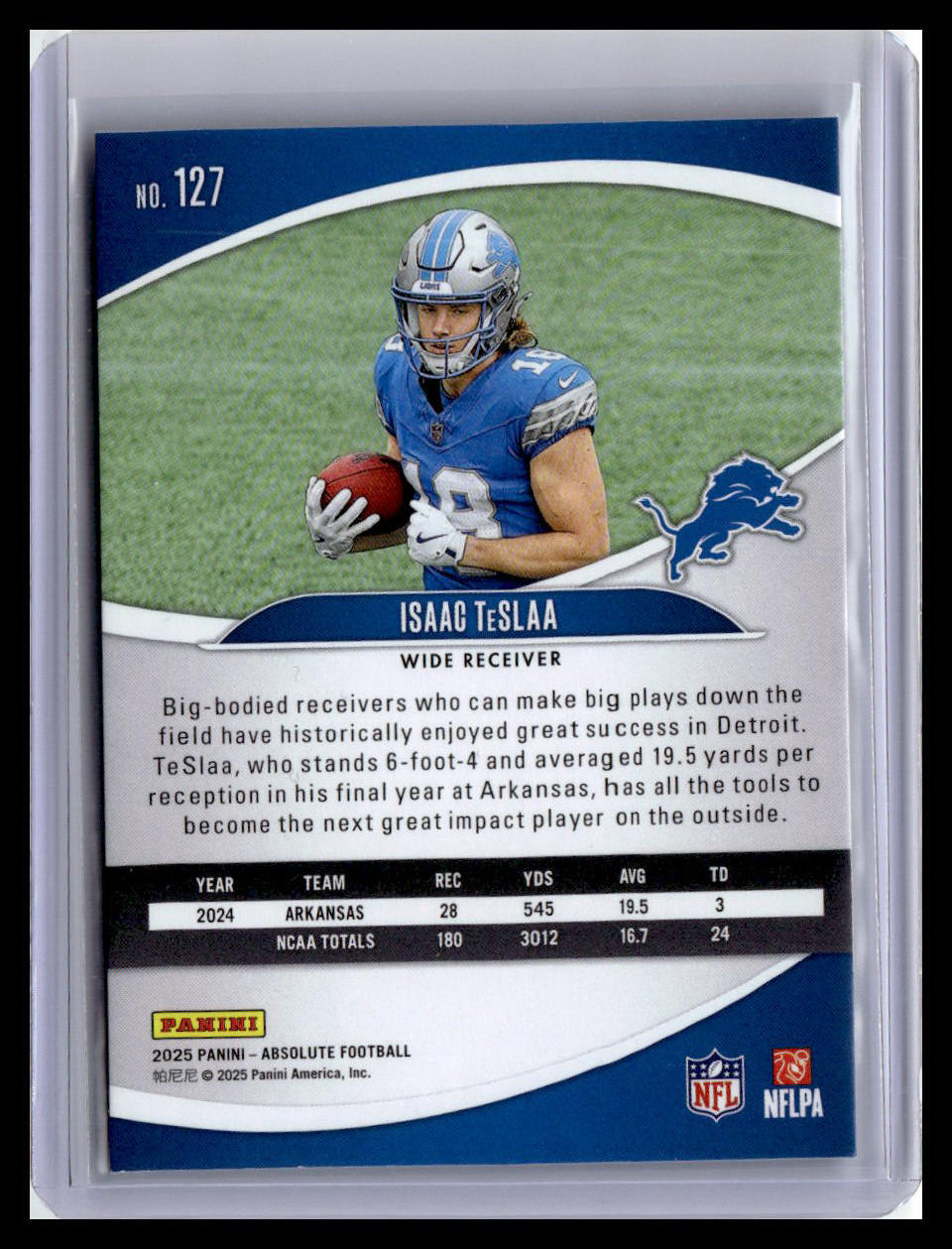 2025 Panini Absolute #127 Isaac TeSlaa (RC) Red & Green