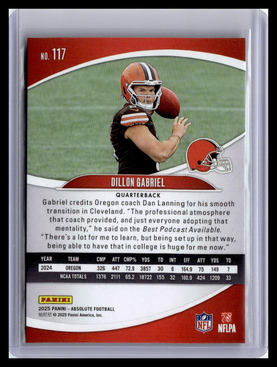 2025 Panini Absolute #117 Dillon Gabriel (RC) Red & Green