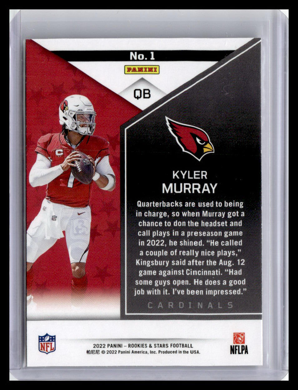 2022 Panini Rookies & Stars #1 Kyler Murray