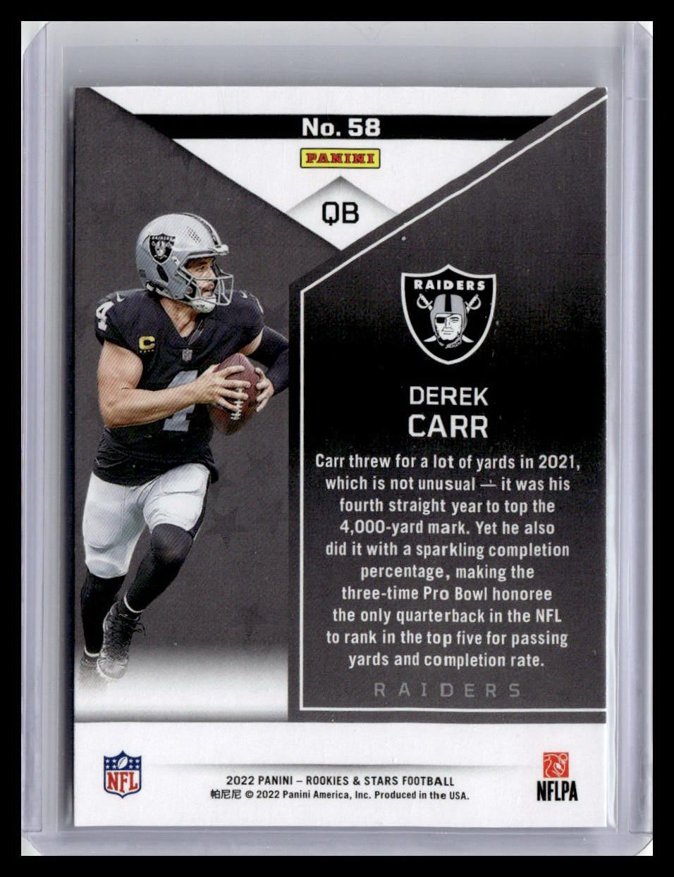 2022 Panini Rookies & Stars #58 Derek Carr