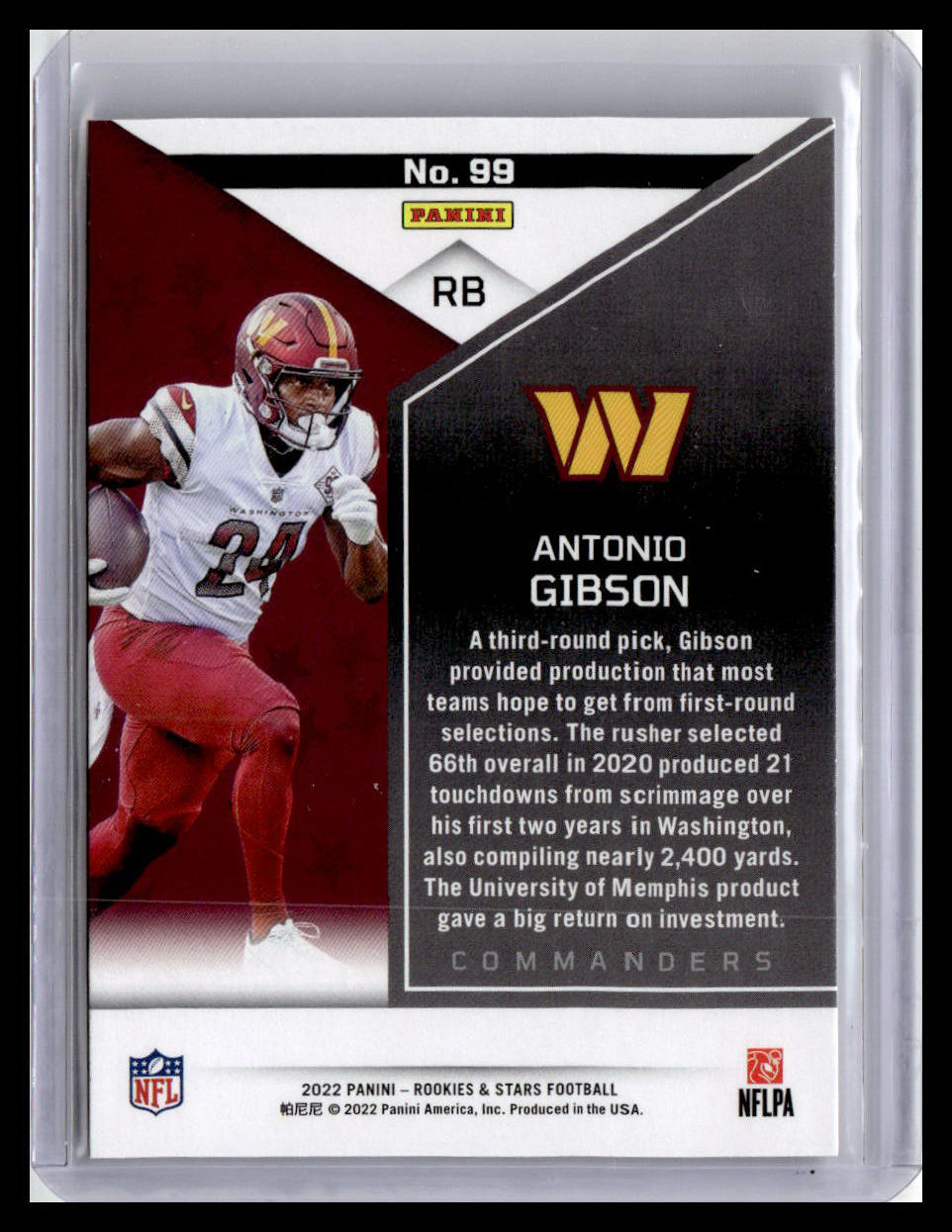 2022 Panini Rookies & Stars #99 Antonio Gibson